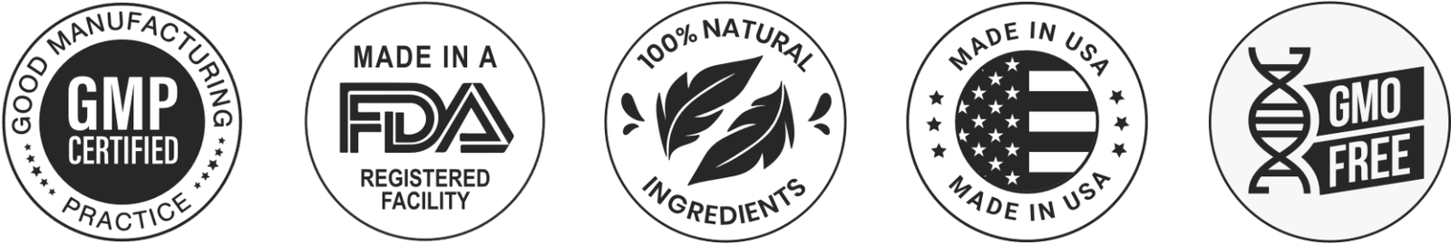 Official Certified: FDA Registered, GMP Certified, Made in USA, 100% Natural
